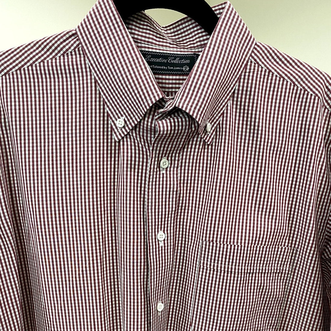 Tom Jones Corporate Image Red/Beige Gingham Button Down Shirt - 2XL