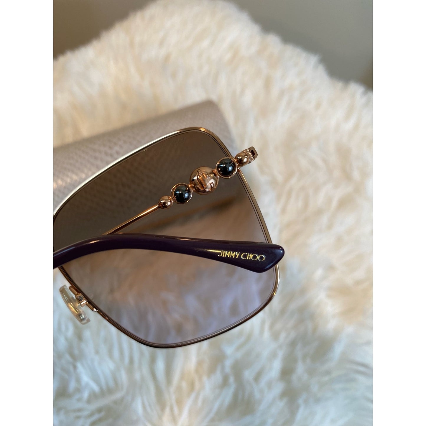 Jimmy Choo Hester Metal Square Framed Sunglasses