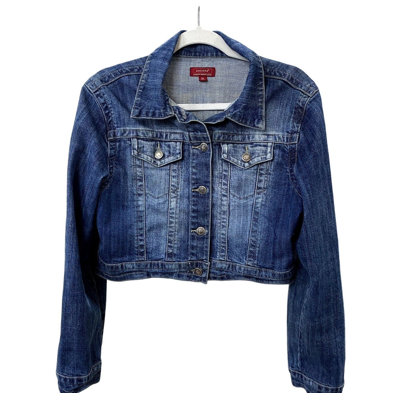 Encore BlueButton Up Crop Denim Jacket - Size XL  (EUC)