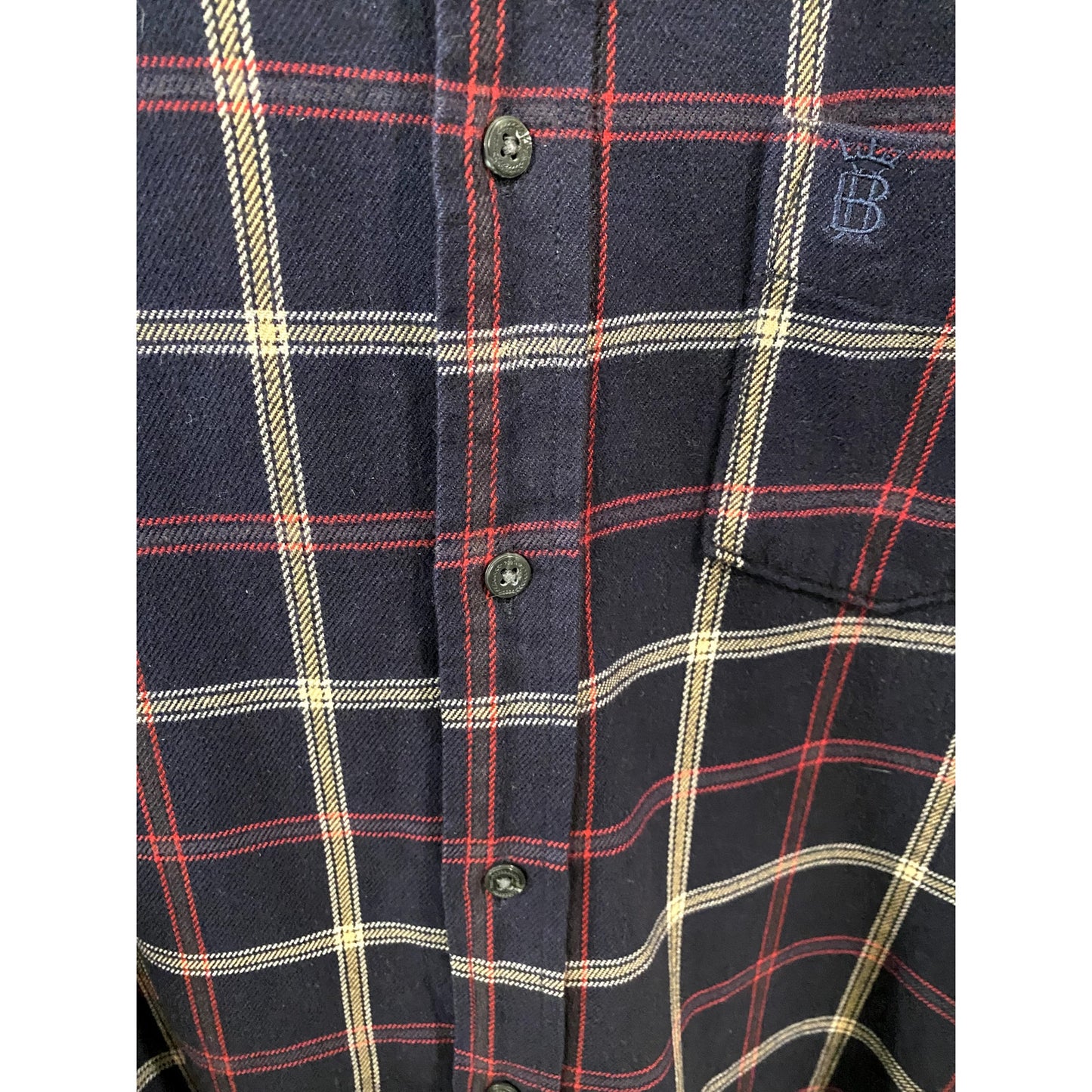 Blue Barbour Men’s Plaid Long Sleeve Button Down Shirt -Sz. Medium (EUC)