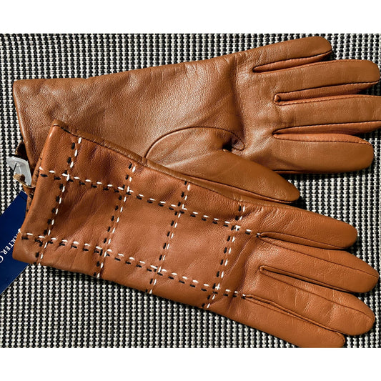 Charter Club Brown Leather Gloves - Size Medium (NWT)