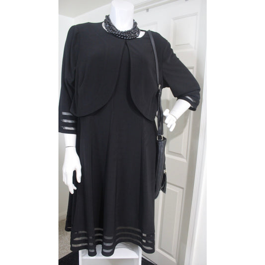 Jessica Howard 2 piece Black Dress & Jacket- Size 22W (EUC)