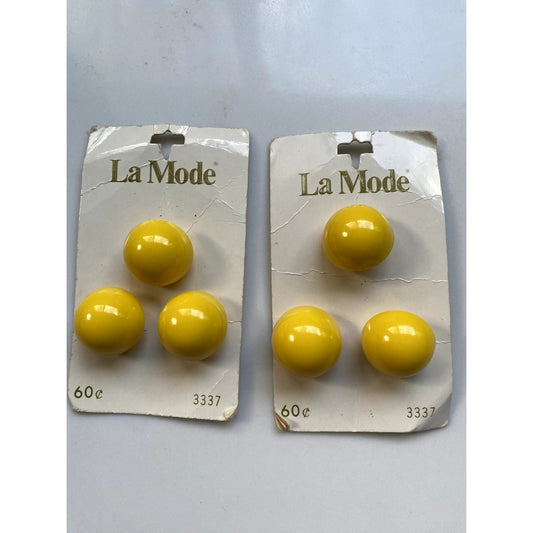 La Petite Yellow Shank Buttons - Vintage