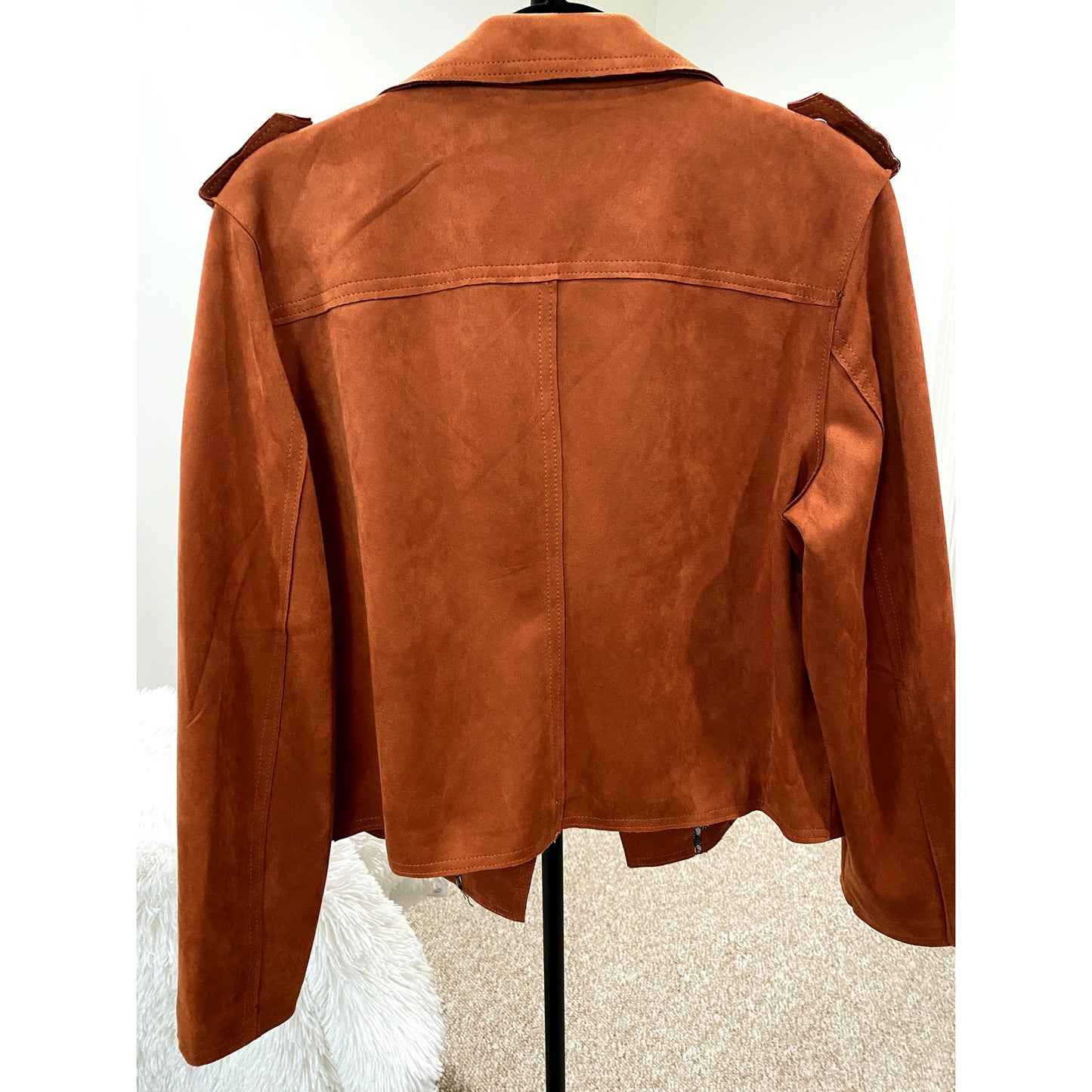 Philosophy Faux Leather Burnt Orange Jacket - Size XL (EUC)