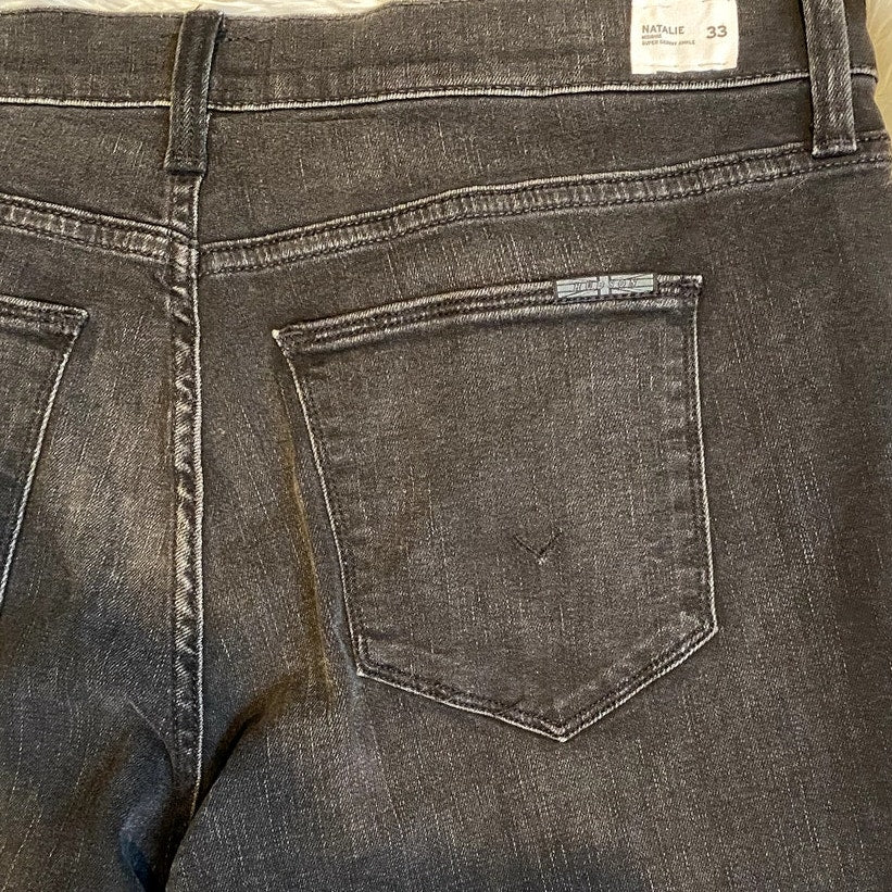 Hudson Natalie Black Mid-Rise Jeans - Size 33 (NWT)