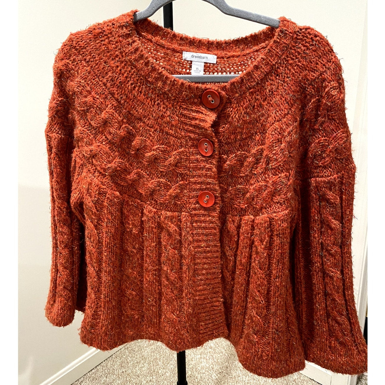 DressBarn Orange Harvest 3 Button Cardigan - Size XL (EUC)