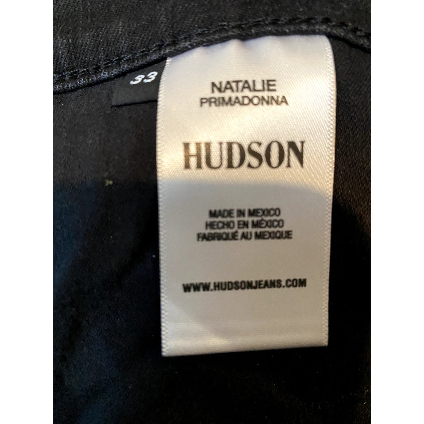 Hudson Natalie Black Mid-Rise Jeans - Size 33 (NWT)