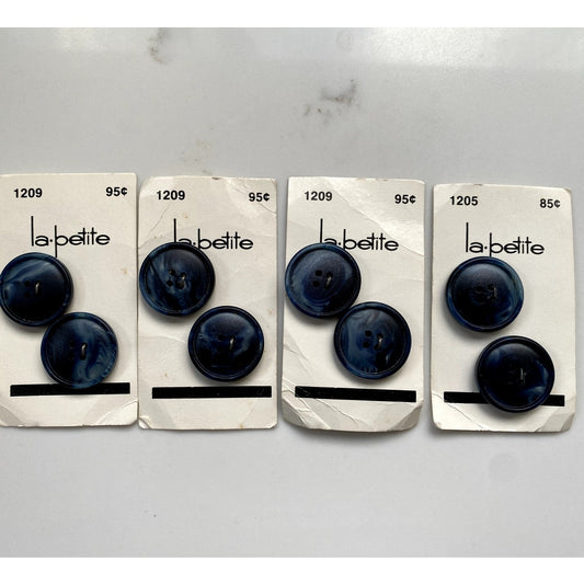 La Petite Blue Marble Buttons - Vintage