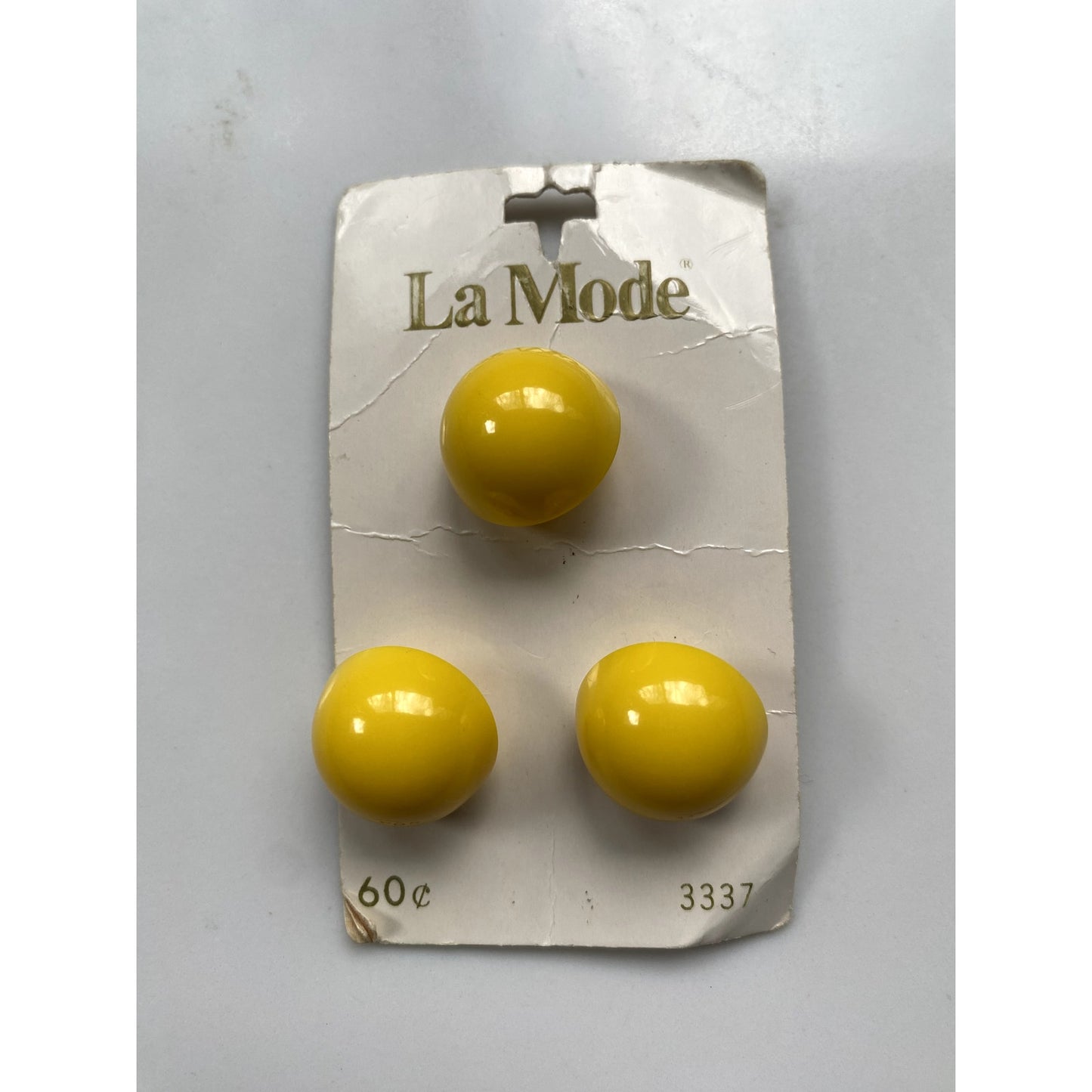 La Petite Yellow Shank Buttons - Vintage