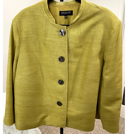 Jones New York Kiwi Green Silk Single Breasted Blazer - Sz. 20W(EUC)