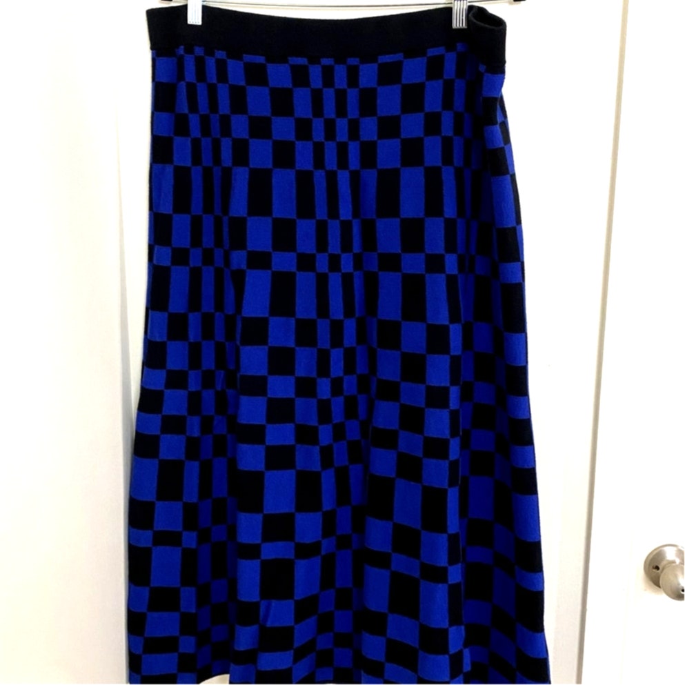 Kahlana Barfield Brown Black/Blue Sweater Skirt - Size XL (EUC)