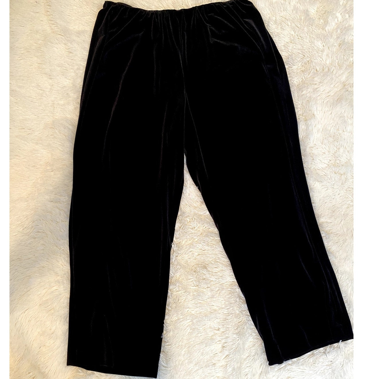 Alex Evenings Black Velvet Straight Leg Pants - Sz. 3X (NWT)