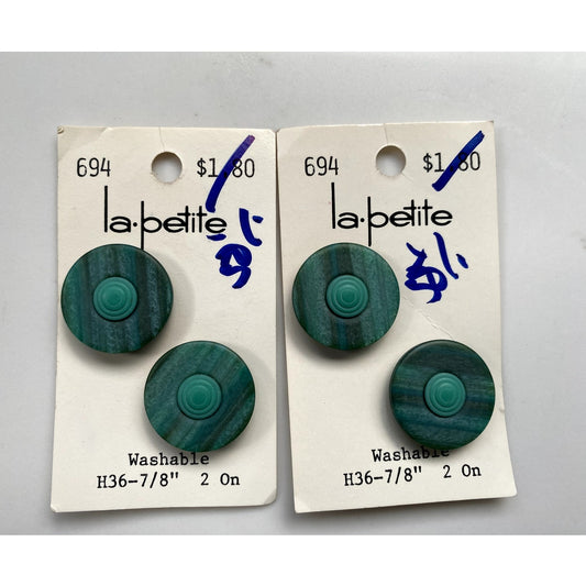 La Petite Green Buttons - Vintage