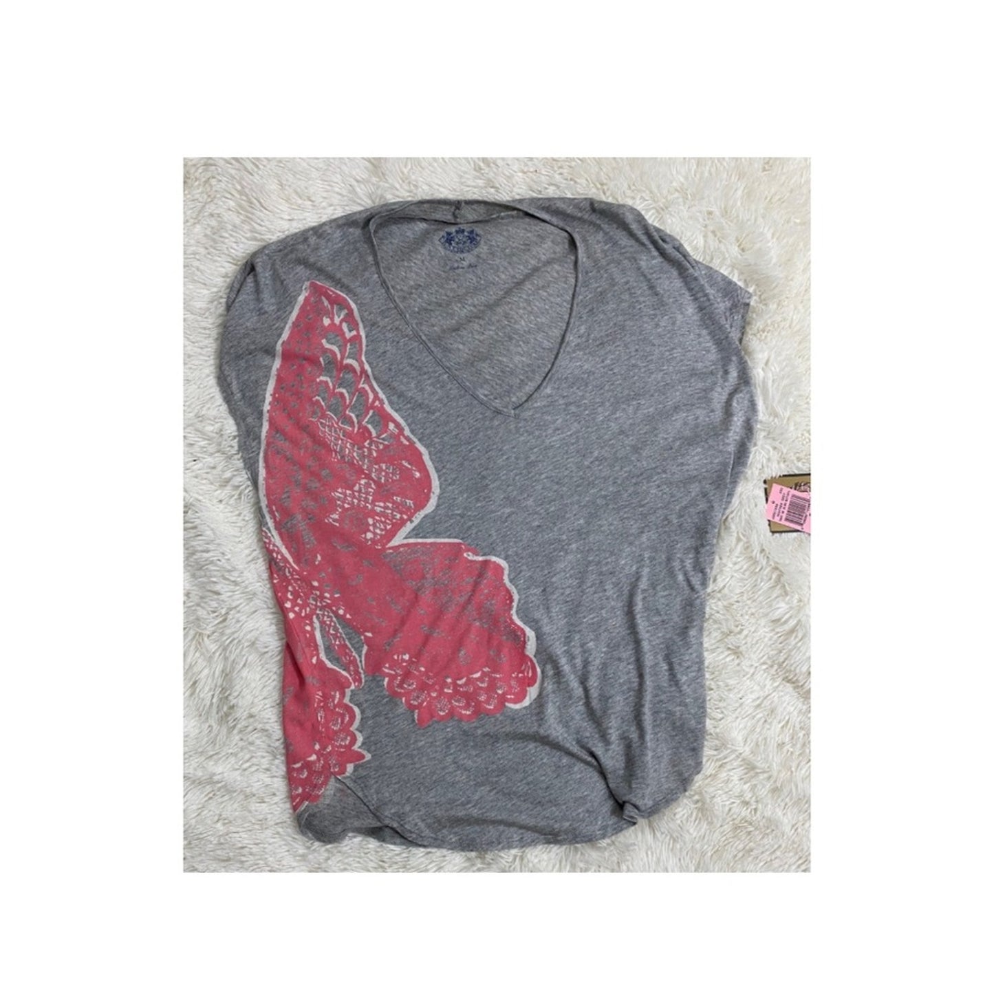 Juicy Couture Heather Grey Butterfly Top NWT