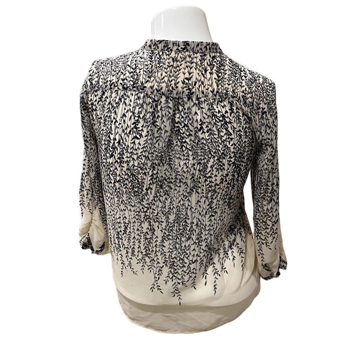 Coldwater Creek Black/Ivory Printed Blouse - Size Medium (EUC)